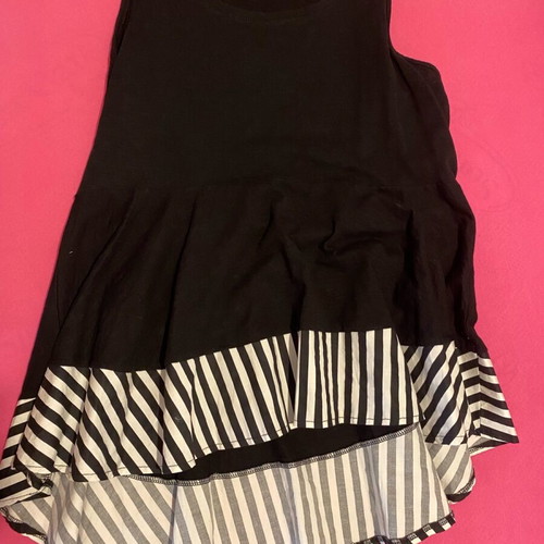 Blouse with striped ruffle