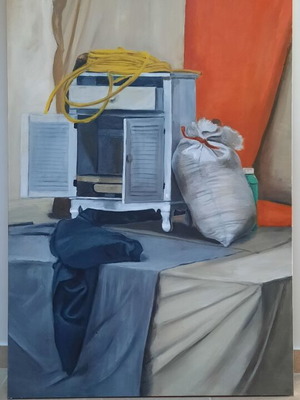 Oil painting new from 2021, dimensions 100x50cm