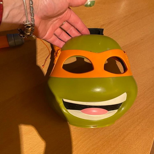 Ninja Turtle mask and weapons used