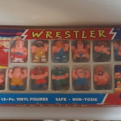 Set of 12 vintage wrestling figures 1980s-90s, vinyl