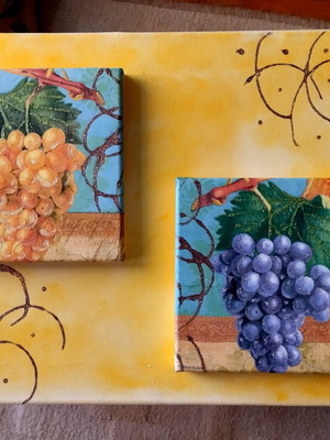 Decoupage frame like new, 30×40 cm, one large and two small canvases