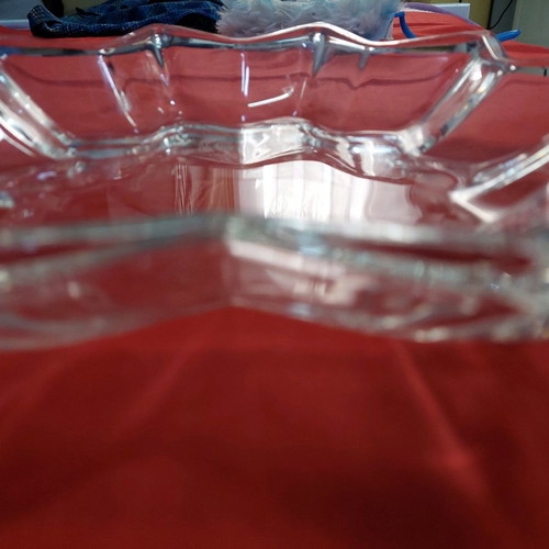 Large crystal serving platter used 45cm diameter star shape with 10 points