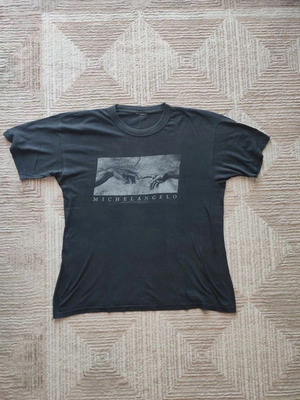 T-shirt XL used, black, Michelangelo print