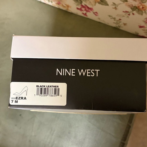 Nine West black leather heels used, size 37