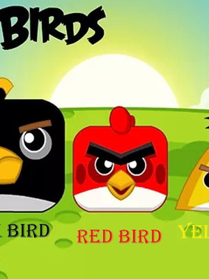 Angry Birds φιγούρες καινούργιες σε μαύρο, κόκκινο και κίτρινο