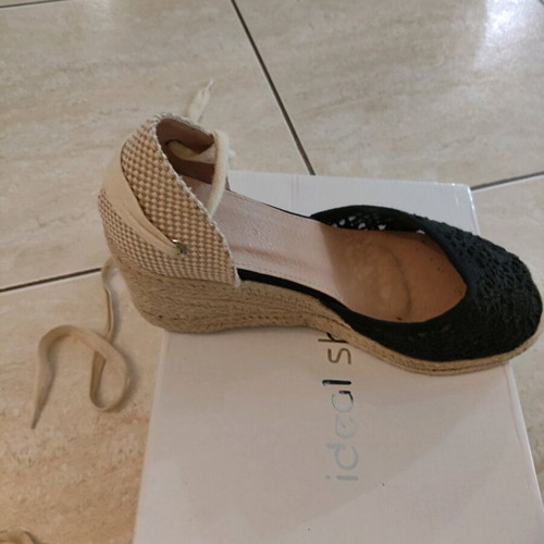 Lace espadrilles used, black, size 40