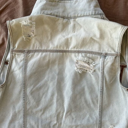 Pull & Bear Acid Wash Denim Vest Size L, like new