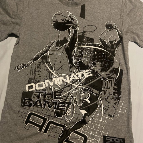 AND1 T-shirt pack, 2 pieces, small and XL, grey and green