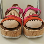 Paul Green Relax Weite platform sandals with pink suede straps