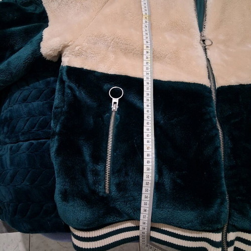 Bench Faux Fur Bomber jacket like new, emerald green and beige