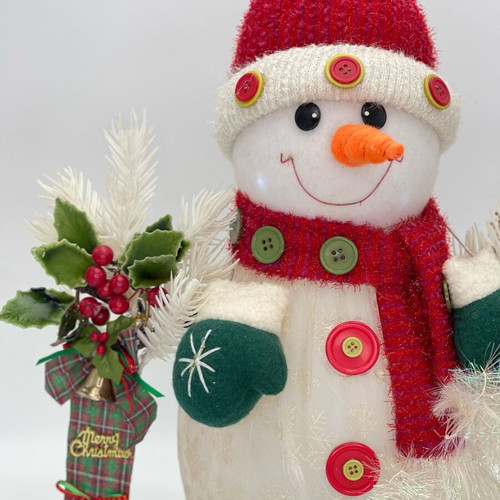 Christmas snowman vintage 1980 illuminated like new, height 46 cm