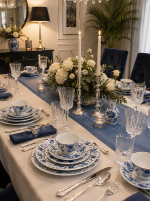 Mitterteich Bavaria porcelain serving set 42 pieces new, Zwiebelmuster