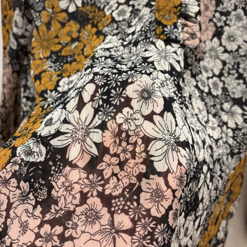 Floral Semi-Transparent Shirt H&M New, Size M 38 10, Multicolor