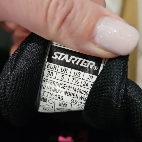 Starter athletic shoes size 38 like new, black and pink