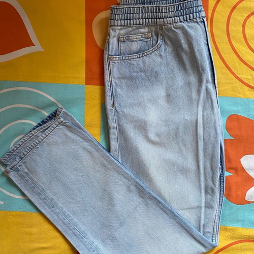 H&M Jeans with Elastic and Drawstring used, Size M, Blue