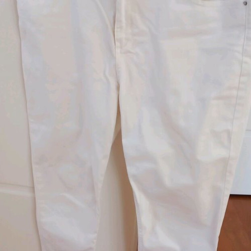 Crop denim pants used, white, size L 40