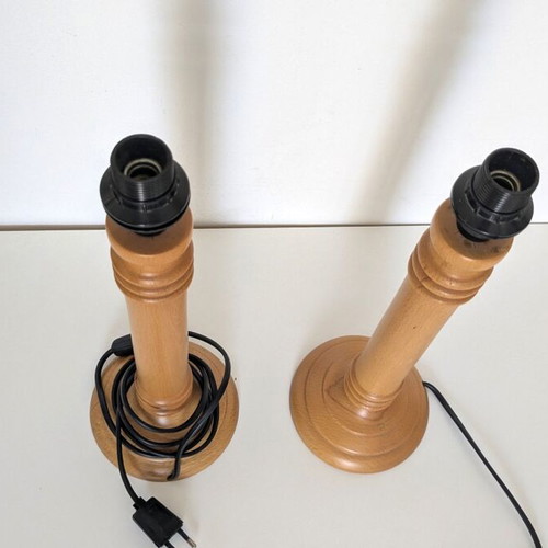 Set of 2 wooden table lamps new