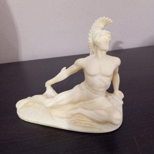 Achilles Fallen Handcrafted Alabaster Statue like new