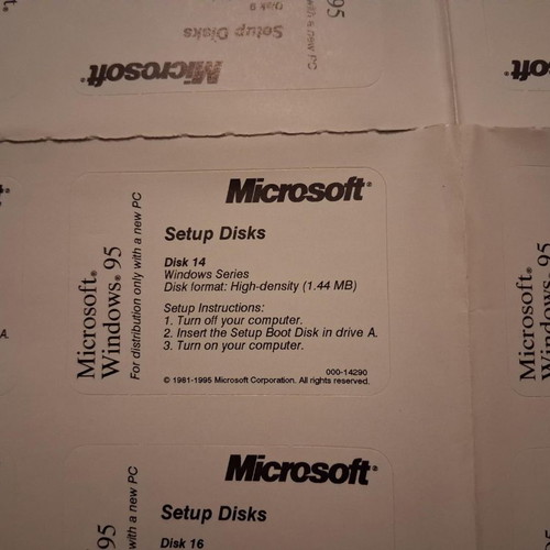 Microsoft stickers for 3.5'' floppy disks like new, set of 31