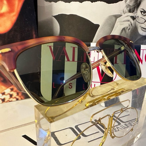 Vintage Sunglasses New Old Stock German Gold Metal Frame Tortoise