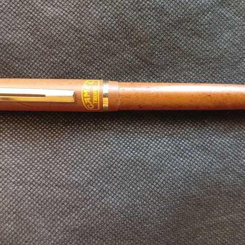 Camel Trophy pen set used vintage with wood-like case