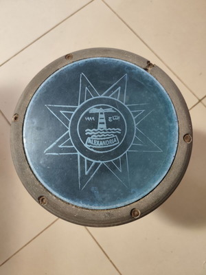 Alexandria darbuka used with blue synthetic skin, aluminum