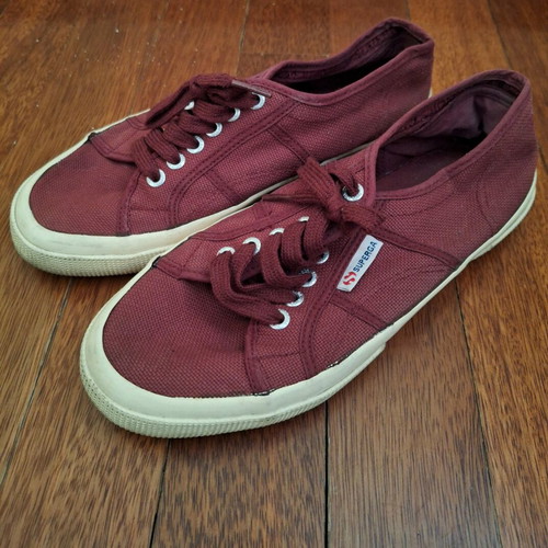 Superga women's sport canvas shoes used size 39.5 red