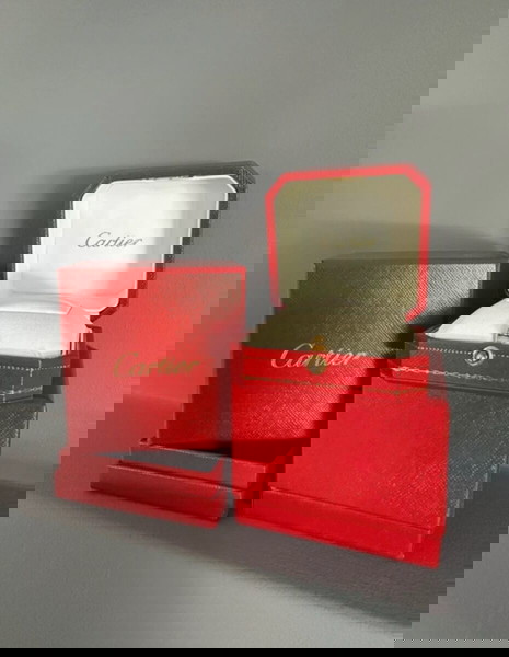Cartier κουτιά δαχτυλιδιών σετ 2 τεμαχίων με πιστοποιητικά