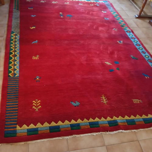 Handmade wool rug Indo Gabbet large 3x2 m used