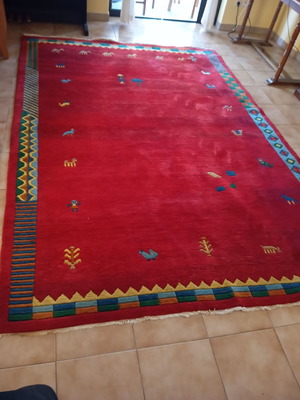 Handmade wool rug Indo Gabbet large 3x2 m used