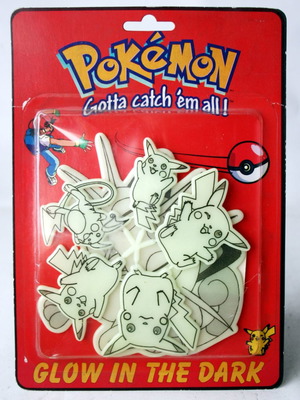 Vintage 90's Pokemon Pikachu Meowth glow in the dark figures new