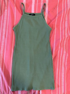 Bershka mini tight dress green like new, size M
