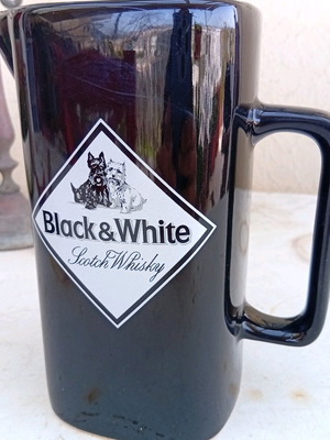 Black & White Scotch Whisky ceramic pitcher used