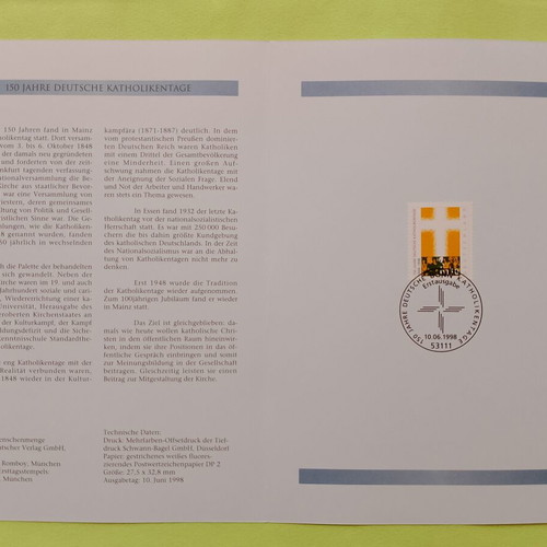 Germany 1998 First Day Cover Stamp from Bonn