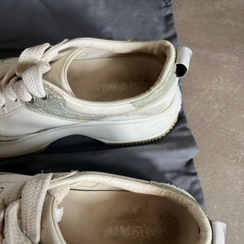 Hogan Maxi Active women's shoes used, size 38, white with silver