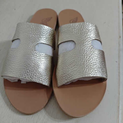 Ancient Greek Sandals Apteros slide sandals platinum new