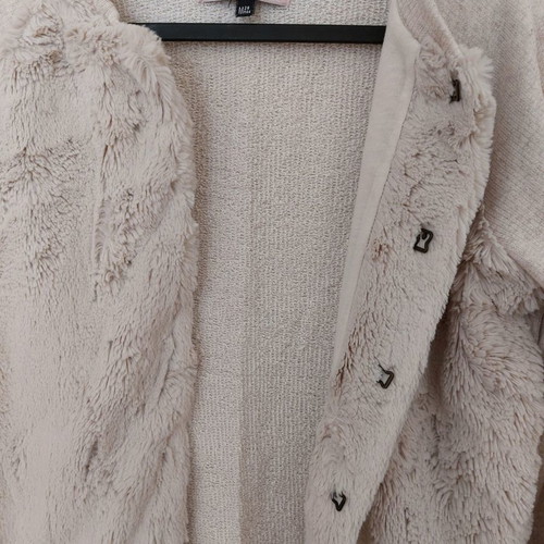 Bershka fur cardigan like new, white, size M