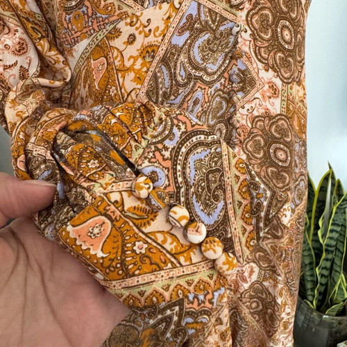 Anthropologie boho dress like new, brown and orange, size M