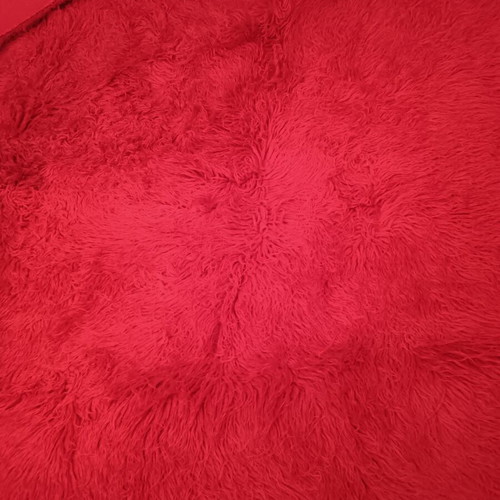 Flokati rug like new, burgundy red, 185x250 cm