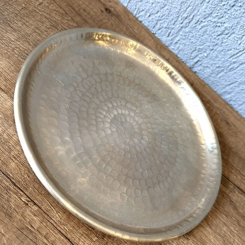 Handmade Hammered Metal Serving Tray new, aluminum 24x24 cm