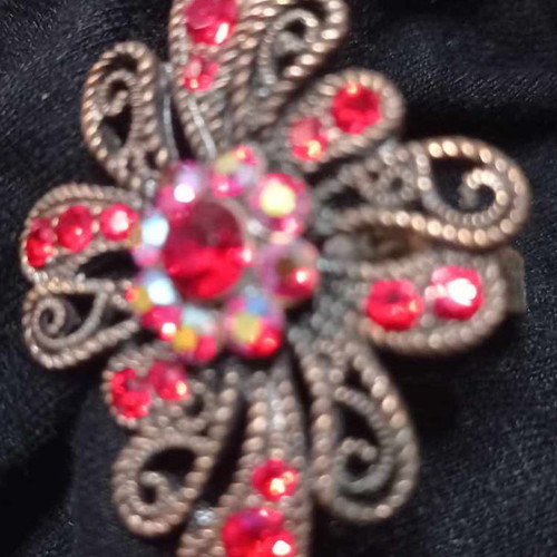 Metal ring with stones