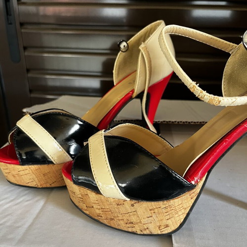 High Heeled Sandals Adam's Shoes used, multicolor, size 37