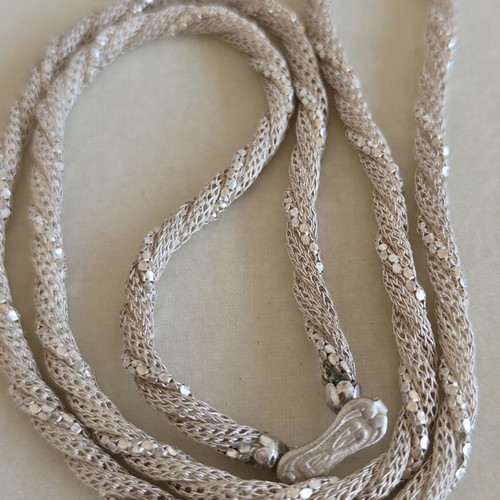 Vintage knitted and twisted silver 1000 necklace