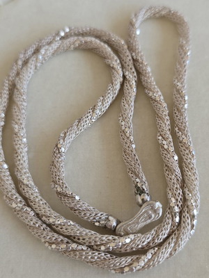 Vintage knitted and twisted silver 1000 necklace
