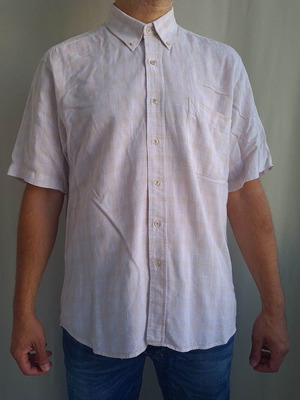 Givenchy men's vintage short sleeve shirt size L used, beige