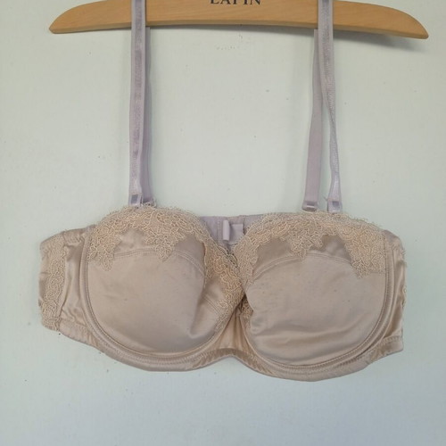 Women's bra used, beige gold with embroidery, size 80C