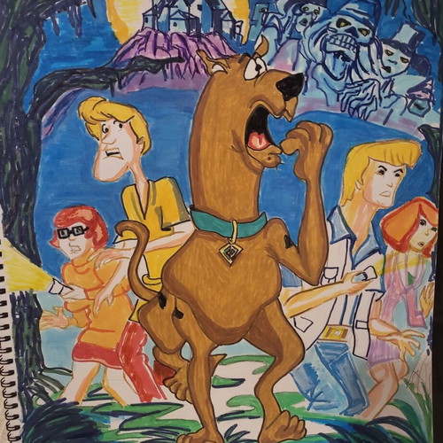 Watercolor cartoons new, with marker, size 29×39