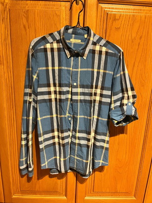 Burberry ленено каре риза с дълъг ръкав като нова