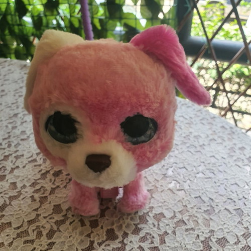Plush dog with stick like new, barking toy