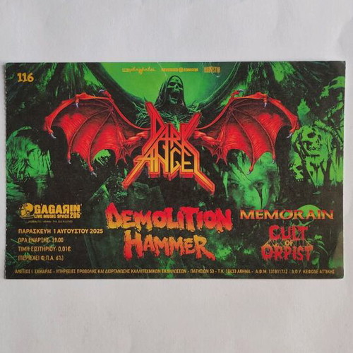 Dark Angel ticket 1/8/2025 like new
